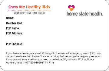 Show me healthy kids sample card