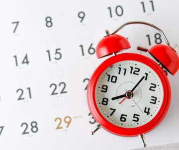 a calendar and clock