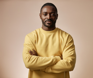a man looking at the camera