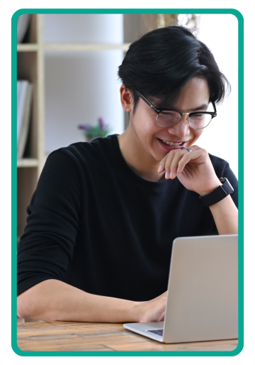 Person looking at a computer